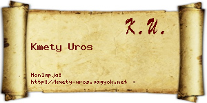 Kmety Uros névjegykártya
